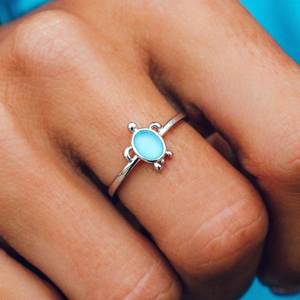 Pura Vida Sea Turtle Ring, Silver